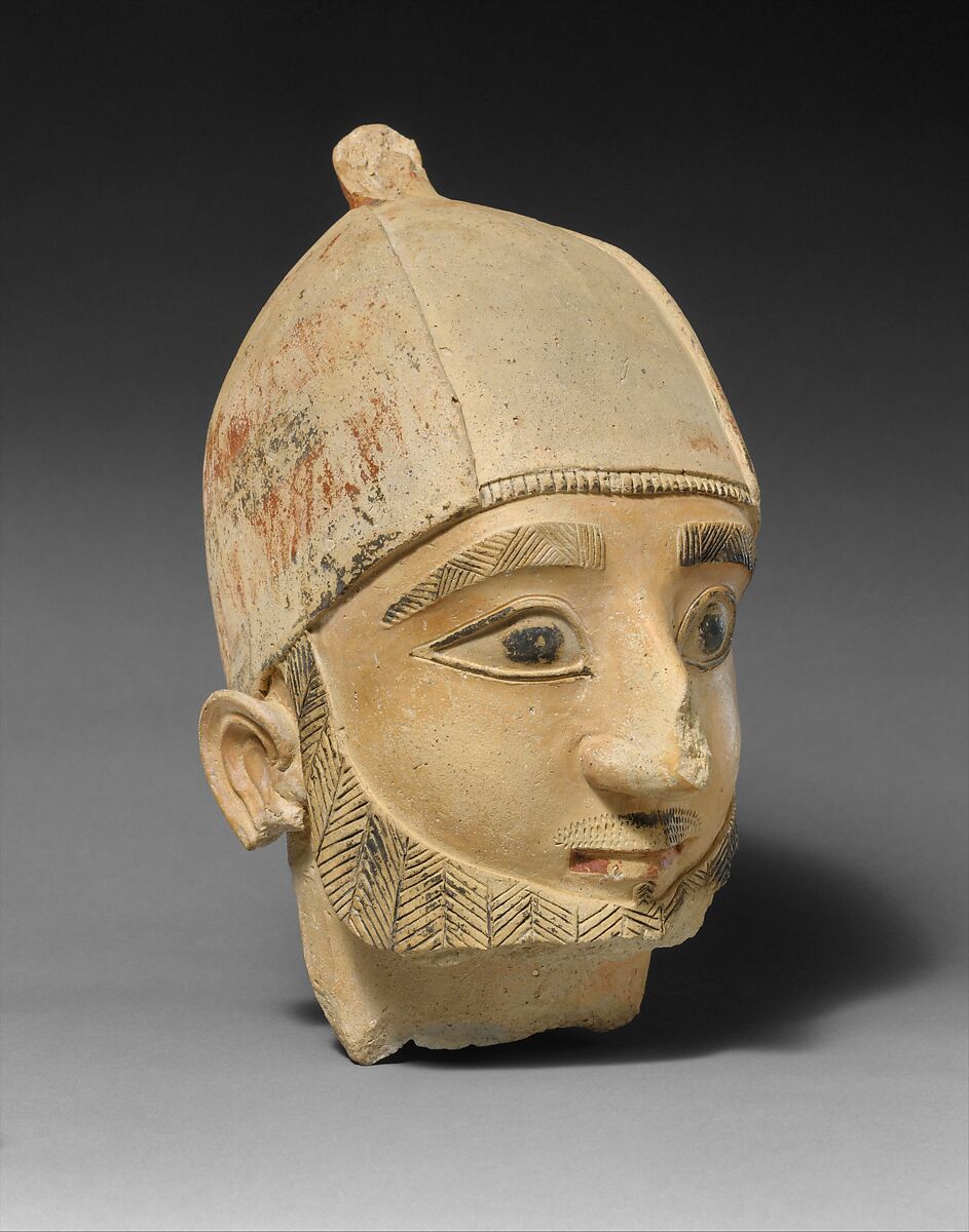 Terracotta head of a man, Terracotta, Cypriot 