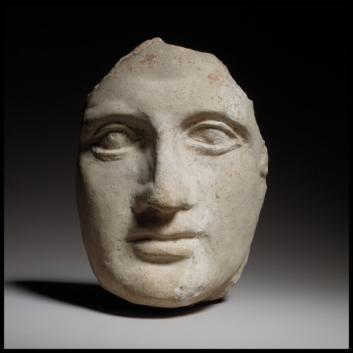 Fragment of a terracotta head, Terracotta, Cypriot 