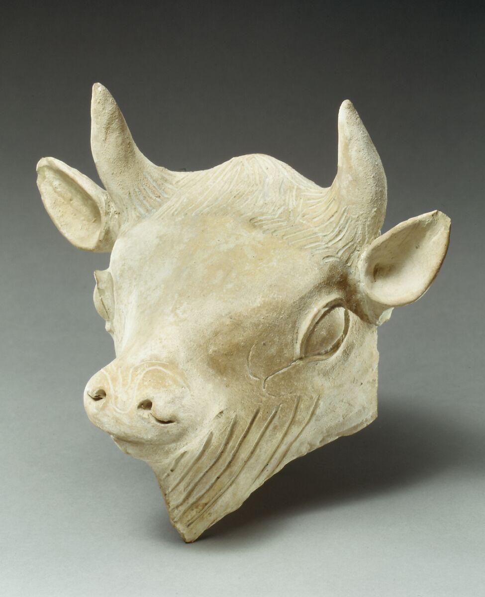 Terracotta head of a bull, Terracotta, Cypriot