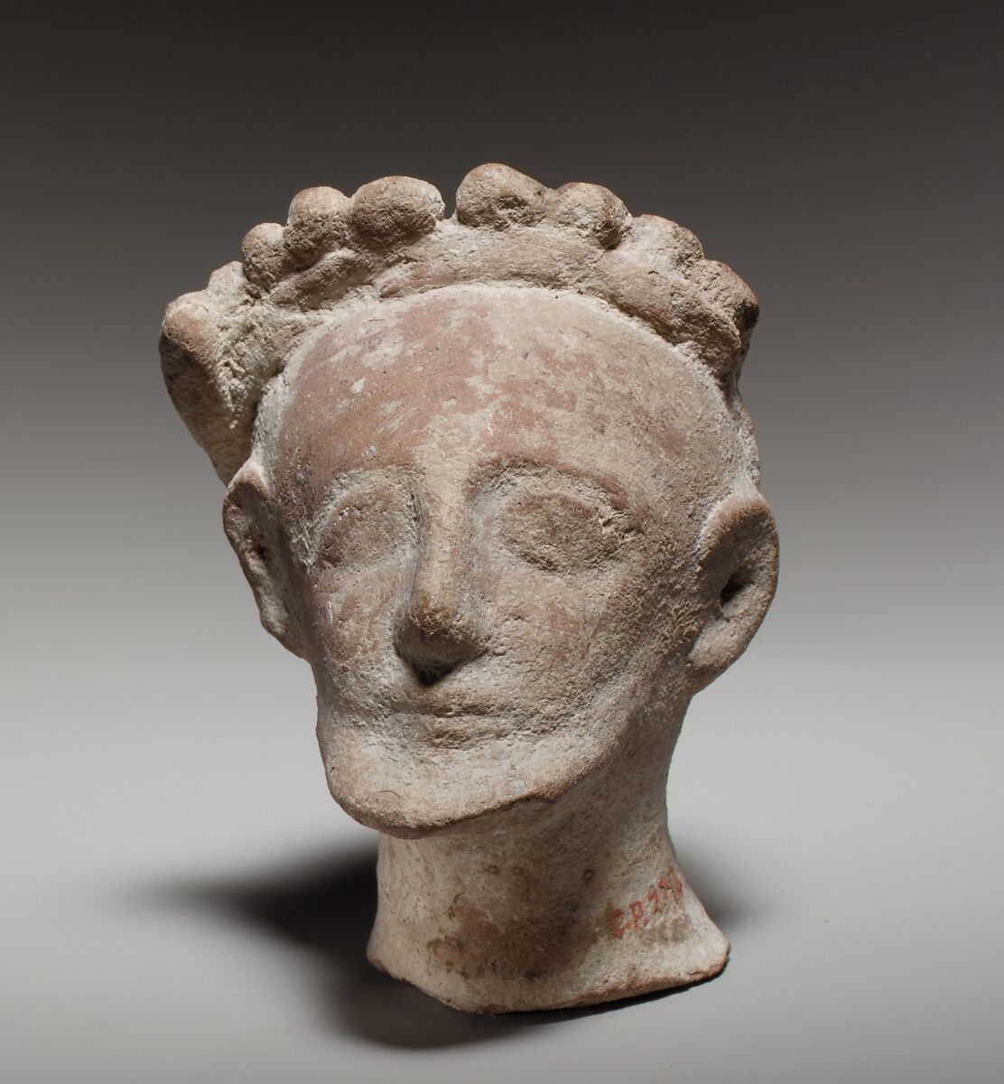 Terracotta male head, Terracotta, Cypriot 