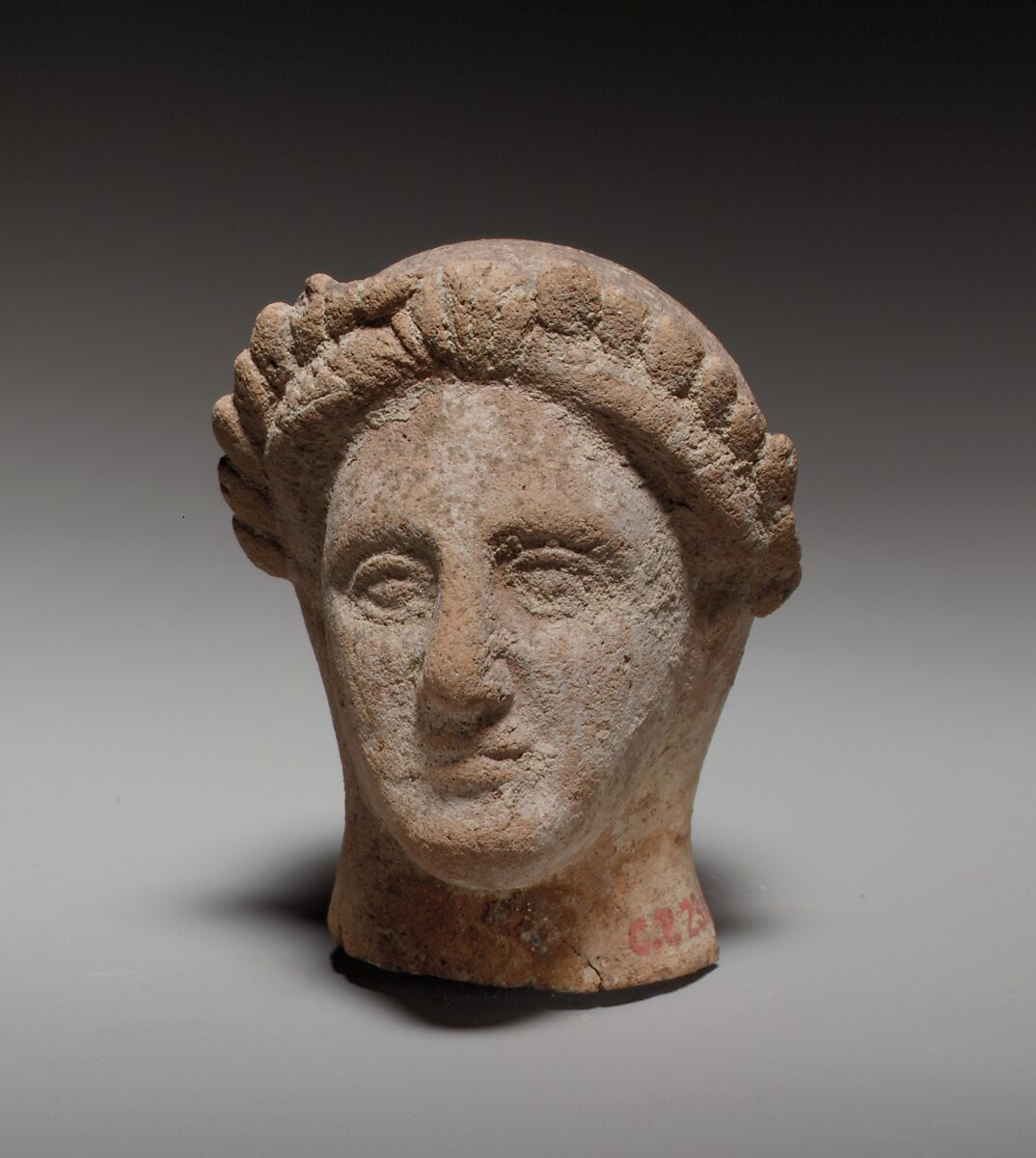 Terracotta male head, Terracotta, Cypriot 