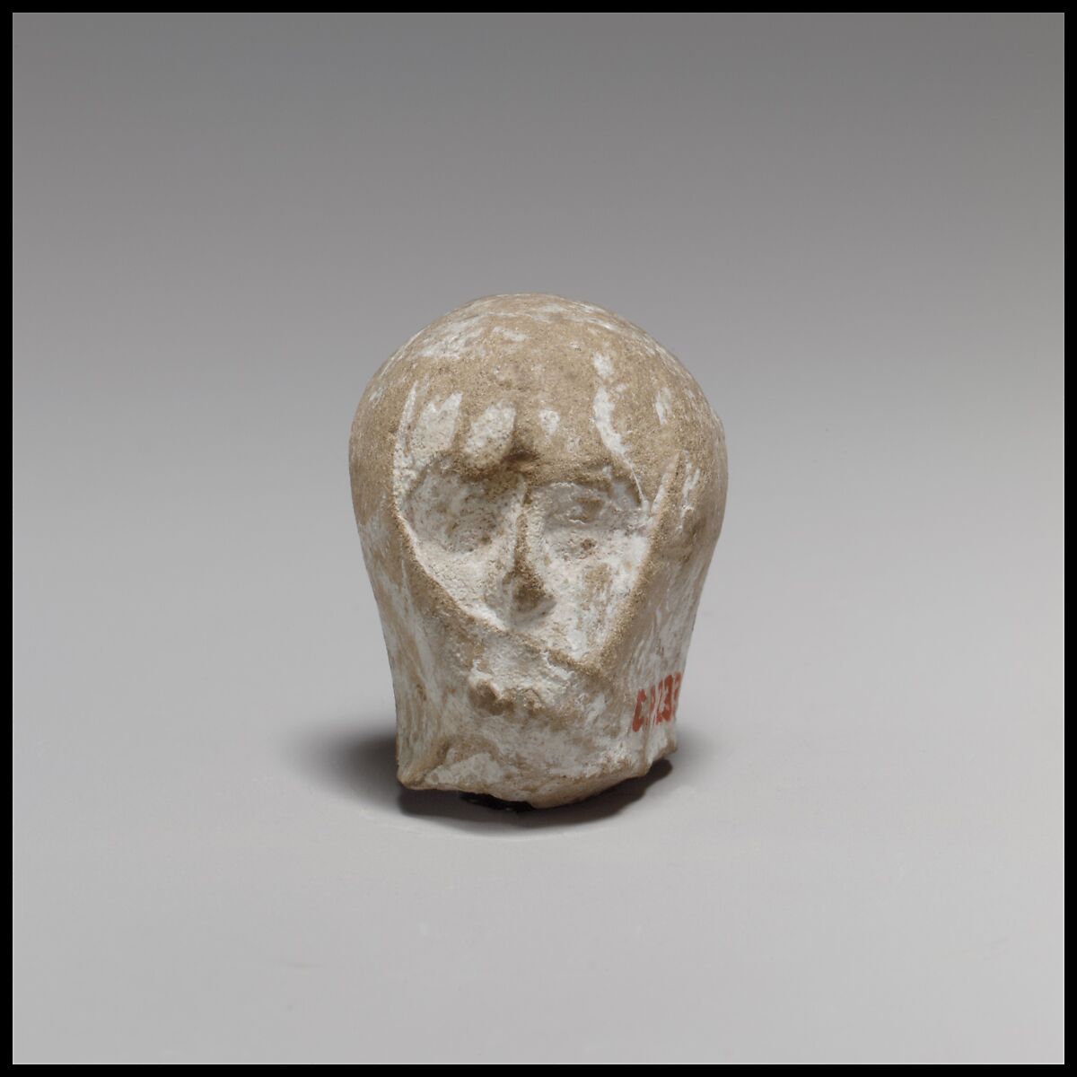 Terracotta head of a veiled woman, Terracotta, Greek, Cypriot 