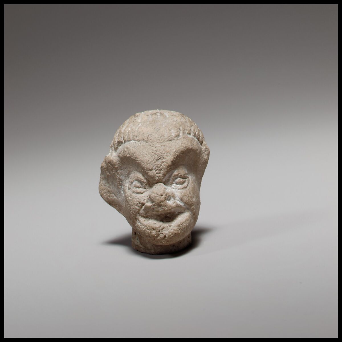 Head of a comic figurine, Terracotta, Cypriot 