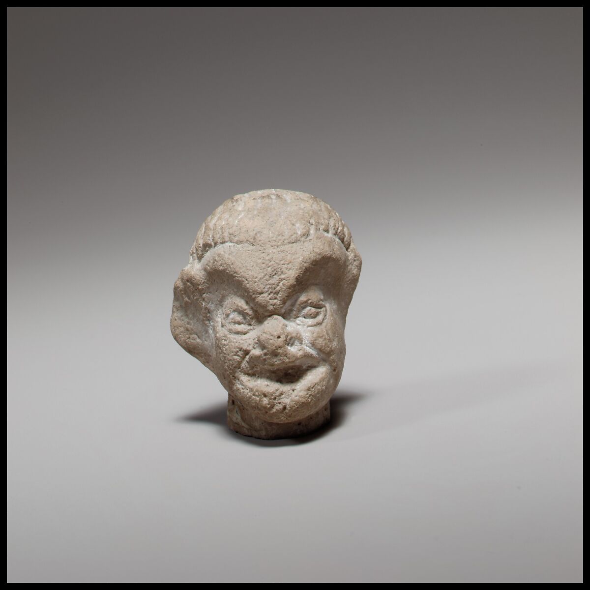Head of a comic figurine, Terracotta, Cypriot