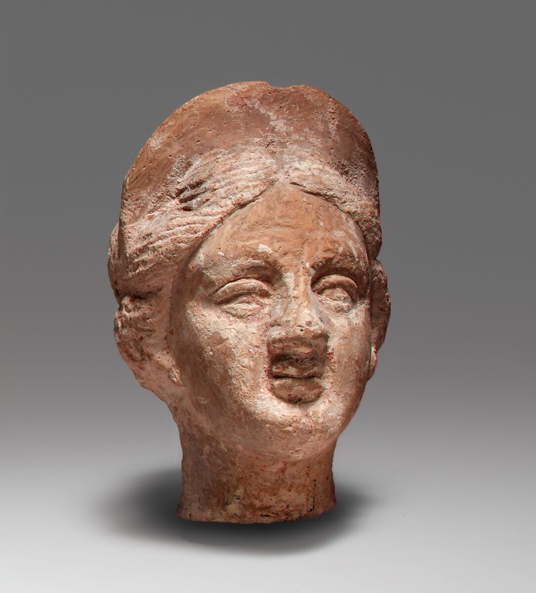 Terracotta female head, Terracotta, Cypriot