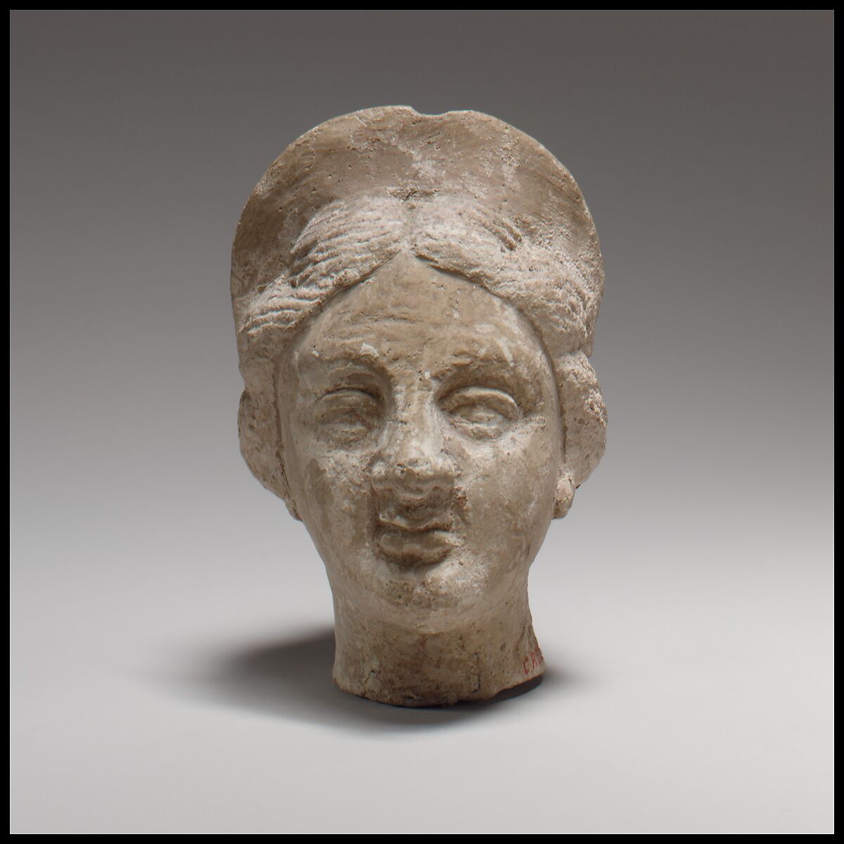 Terracotta female head, Terracotta, Cypriot
