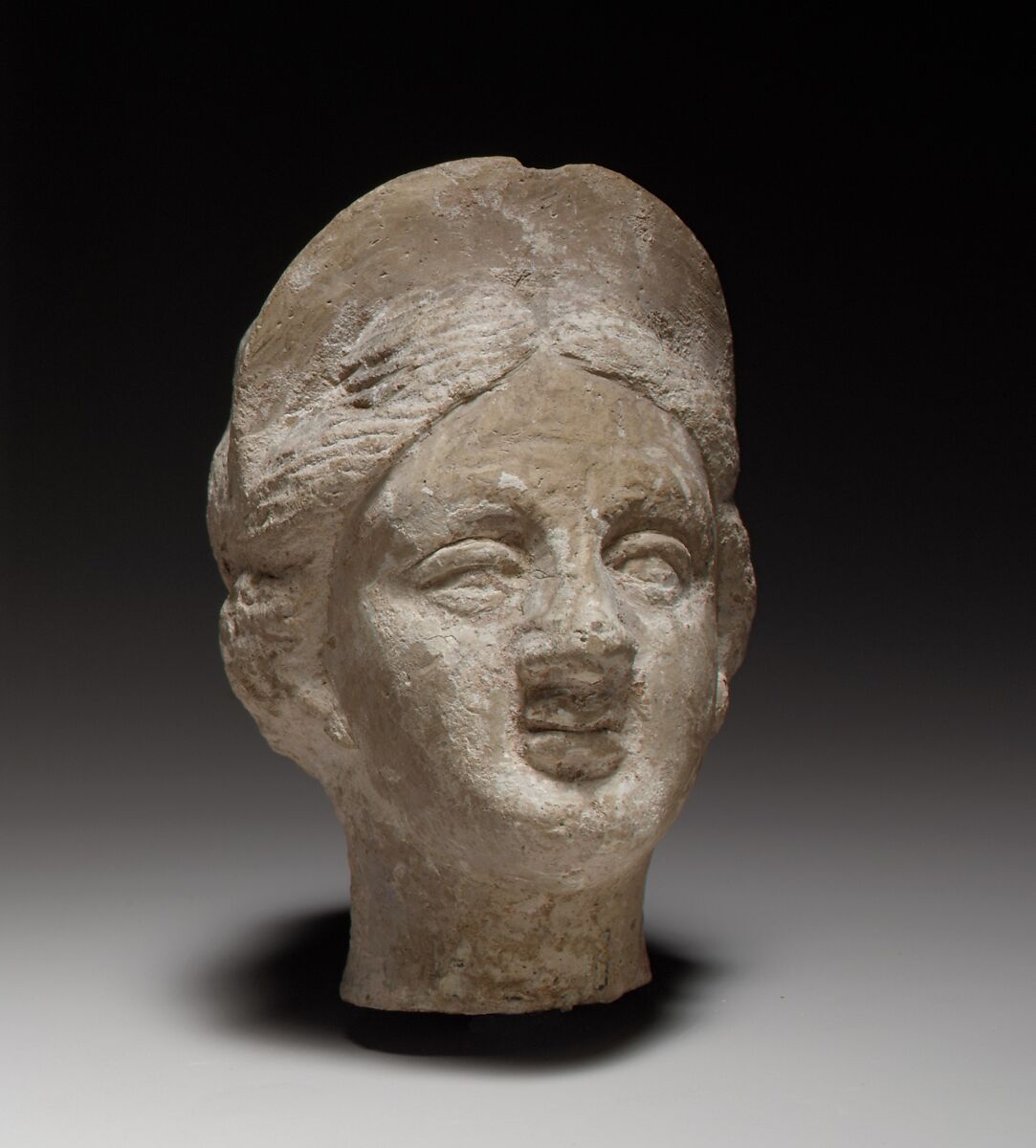 Terracotta female head, Terracotta, Cypriot 