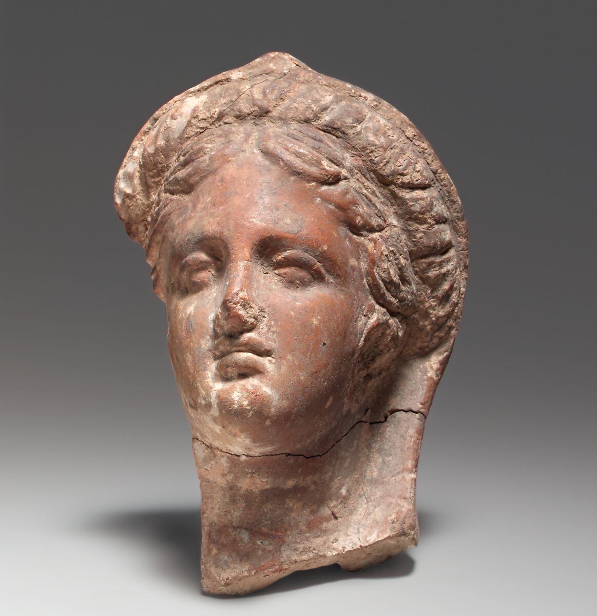 Terracotta female head, Terracotta, Cypriot