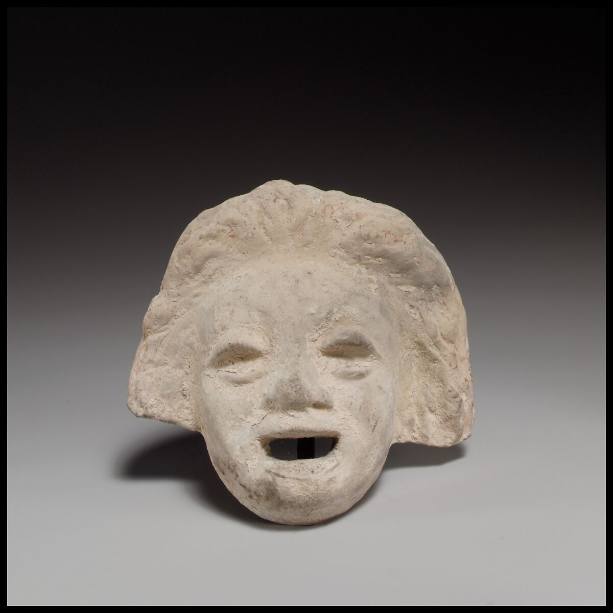 Terracotta comic mask, Terracotta, Greek, Cypriot 