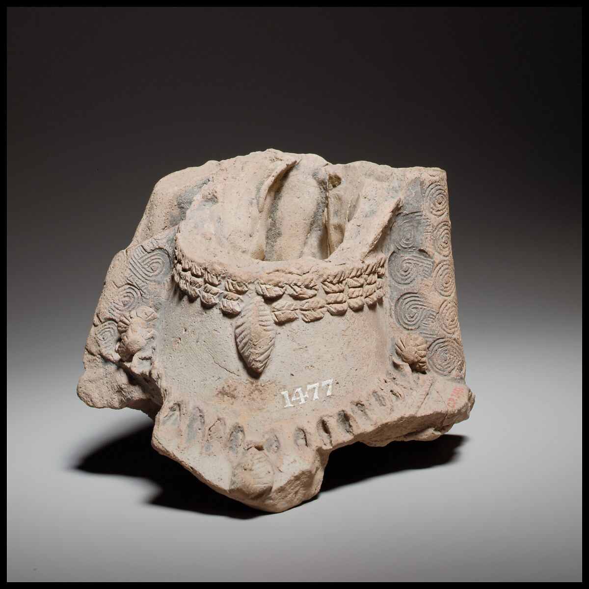 Fragment of a terracotta female figure, Terracotta, Cypriot 