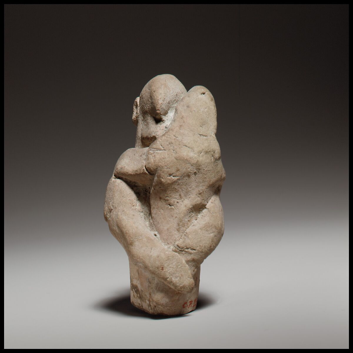 Two figures in a scene of childbirth, Terracotta, Cypriot