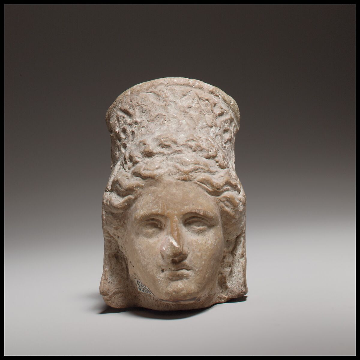 Terracotta head of a goddess, Terracotta, Greek, Cypriot