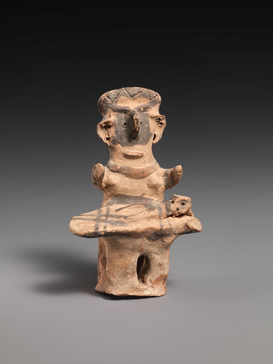 Terracotta statuette of a woman with child, Terracotta, Cypriot