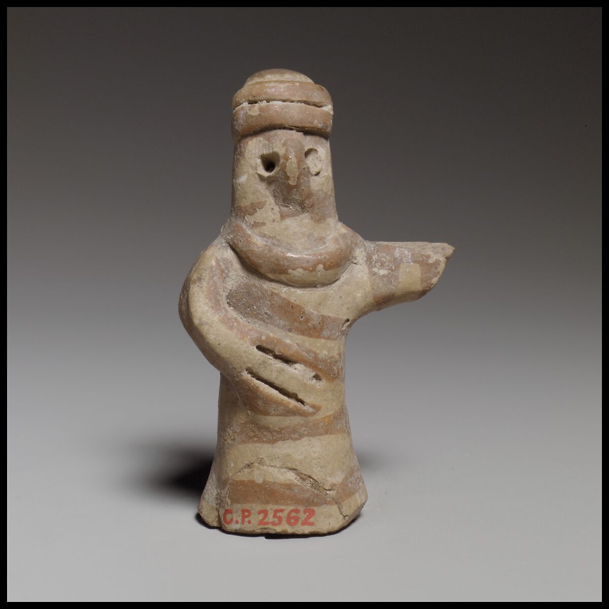 Terracotta standing human figure, Terracotta, Cypriot 