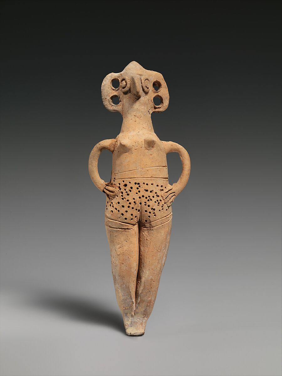 Terracotta statuette of woman with bird face, Terracotta, Cypriot