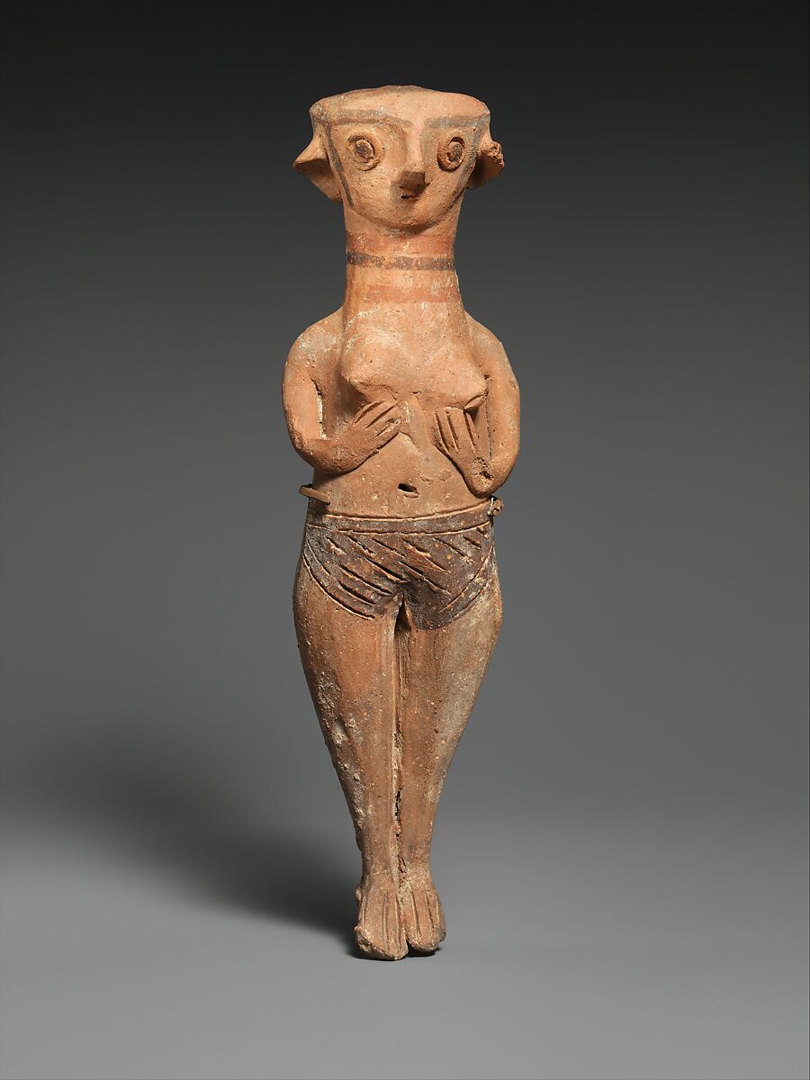 Terracotta statuette of a nude woman, Terracotta, Cypriot 