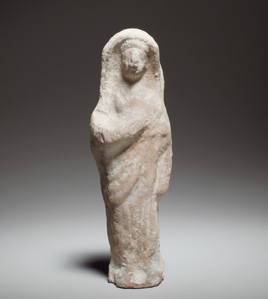 Standing female figurine, Terracotta, Cypriot 