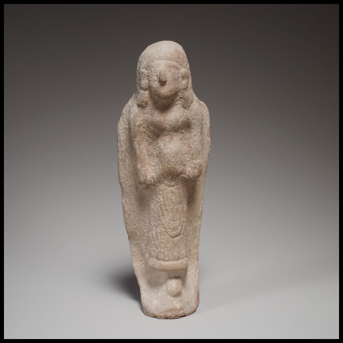 Standing female figurine, Terracotta, Cypriot 