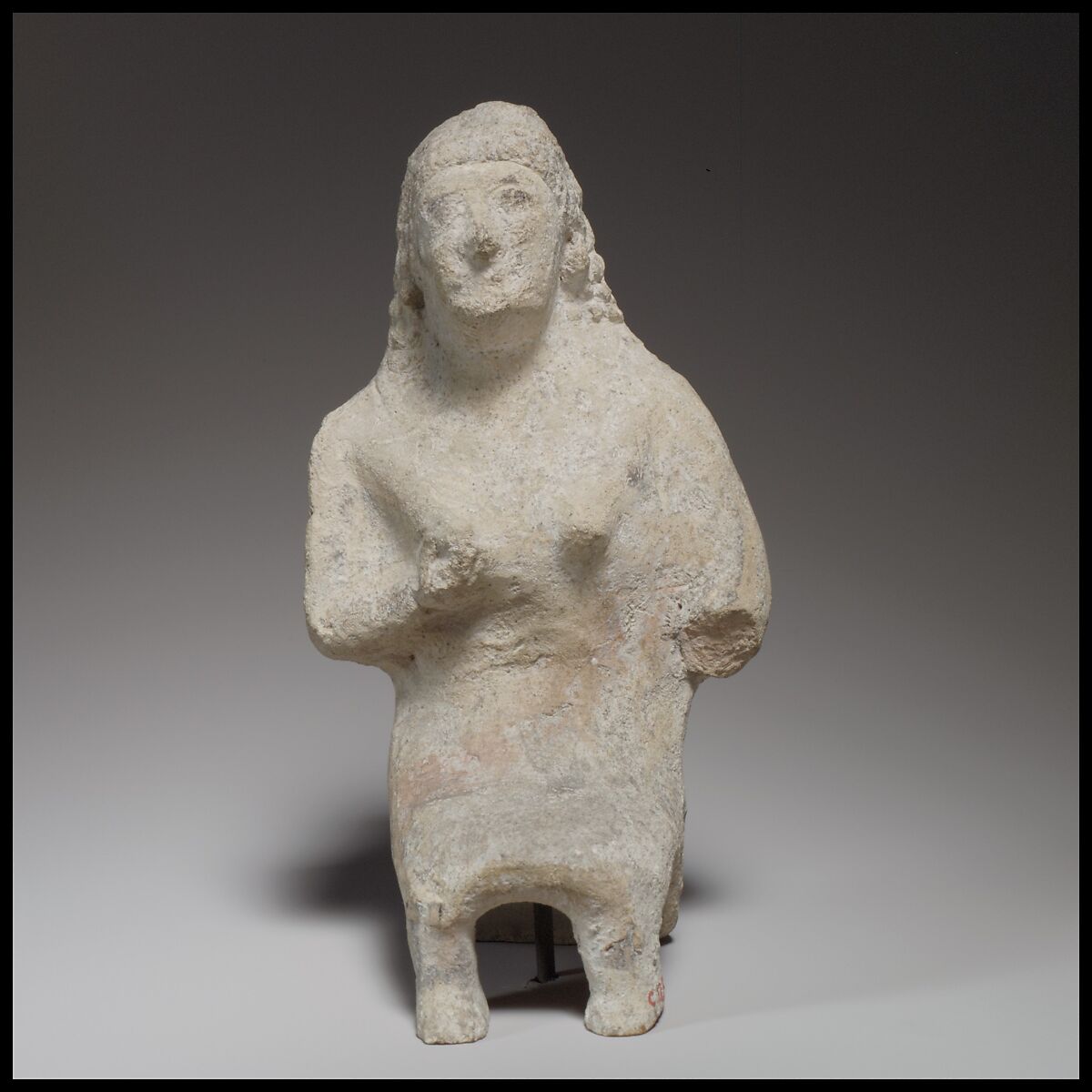 Seated female figurine, Terracotta, Cypriot 