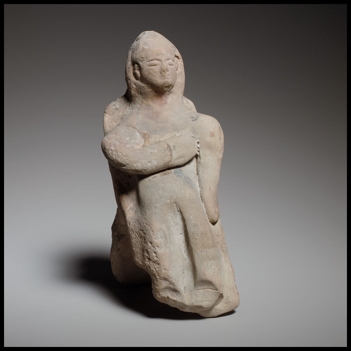 Seated female figurine, Terracotta, Cypriot 