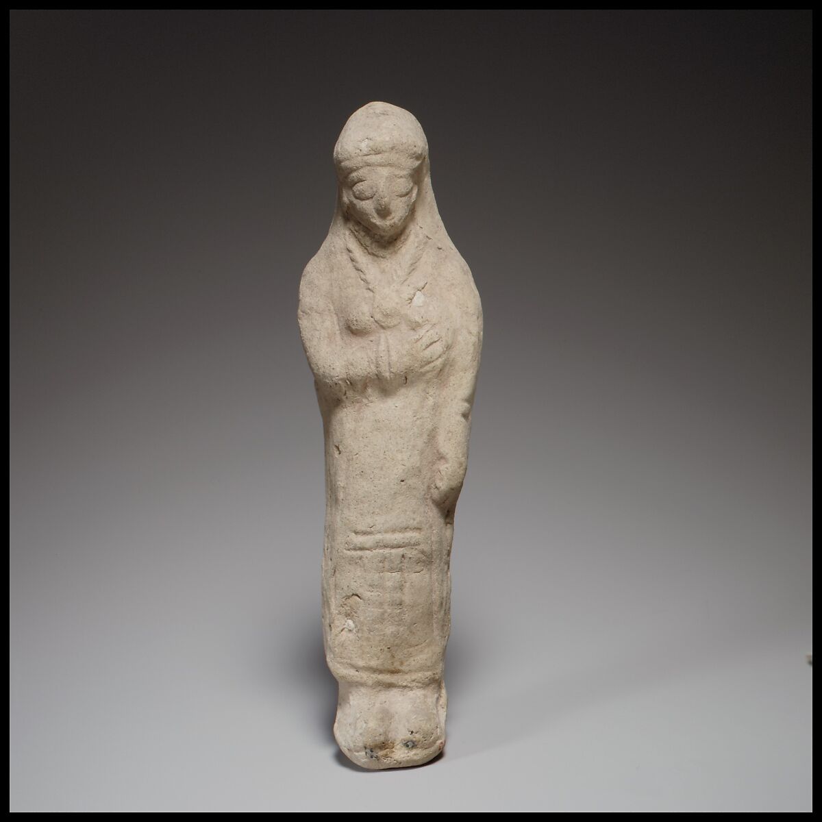 Standing female figurine, Terracotta, Cypriot 