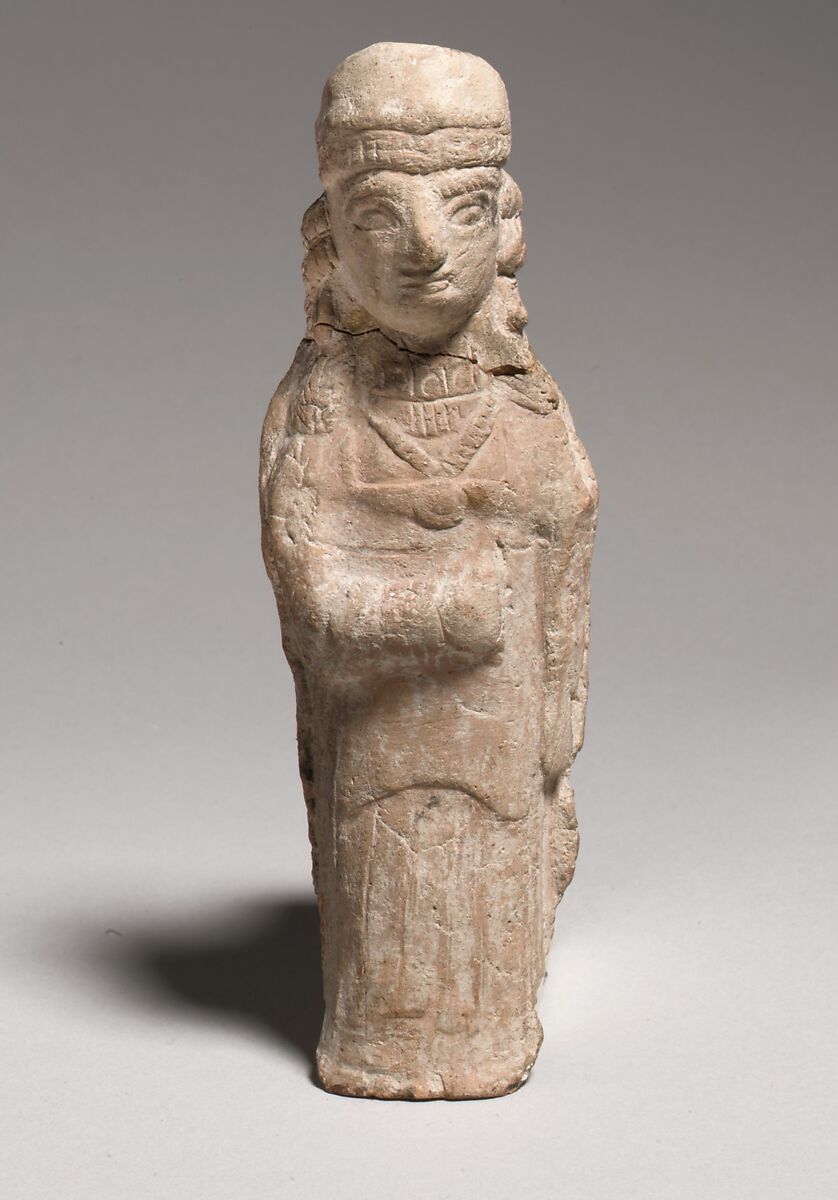 Standing female figurine, Terracotta, Cypriot 