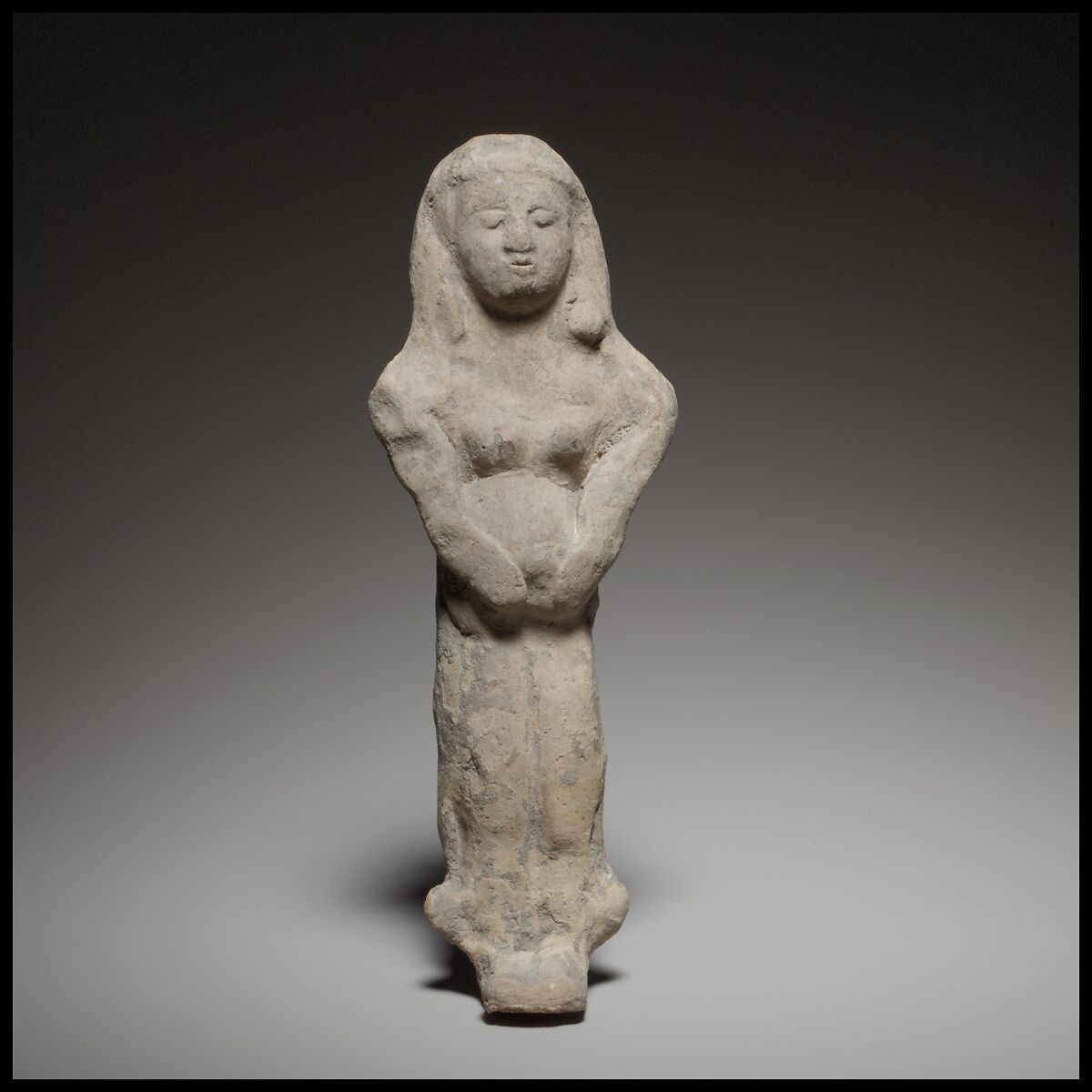 Standing female figurine, Terracotta, Cypriot 