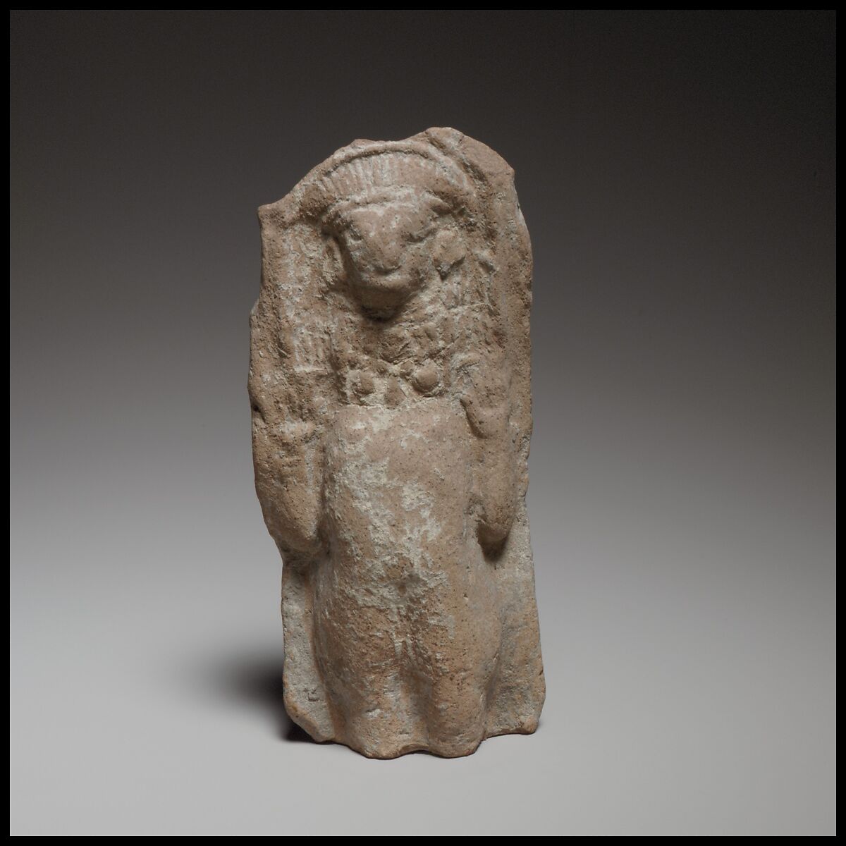 Standing nude female figurine, Terracotta, Cypriot 