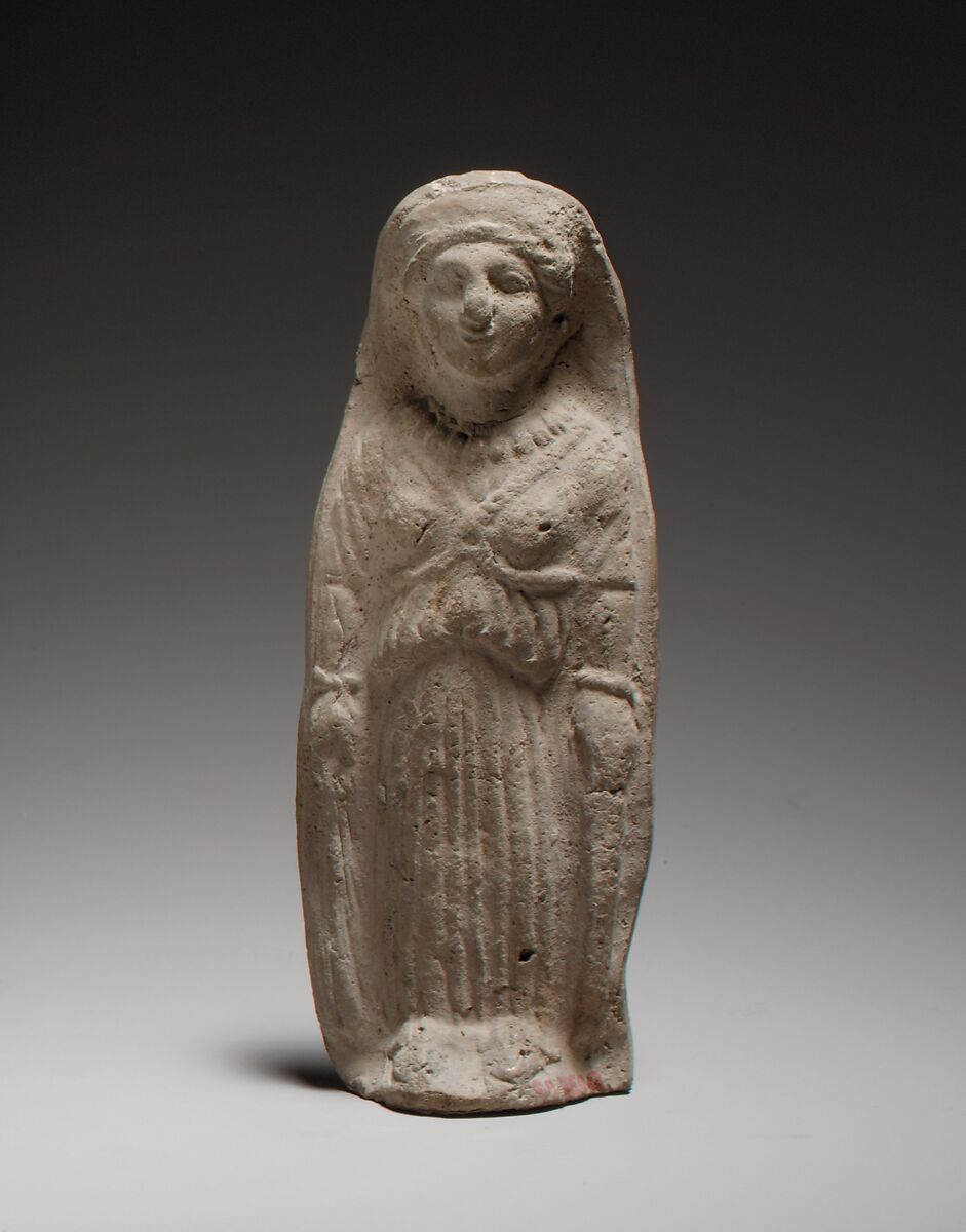 Standing female figurine, Terracotta, Cypriot 