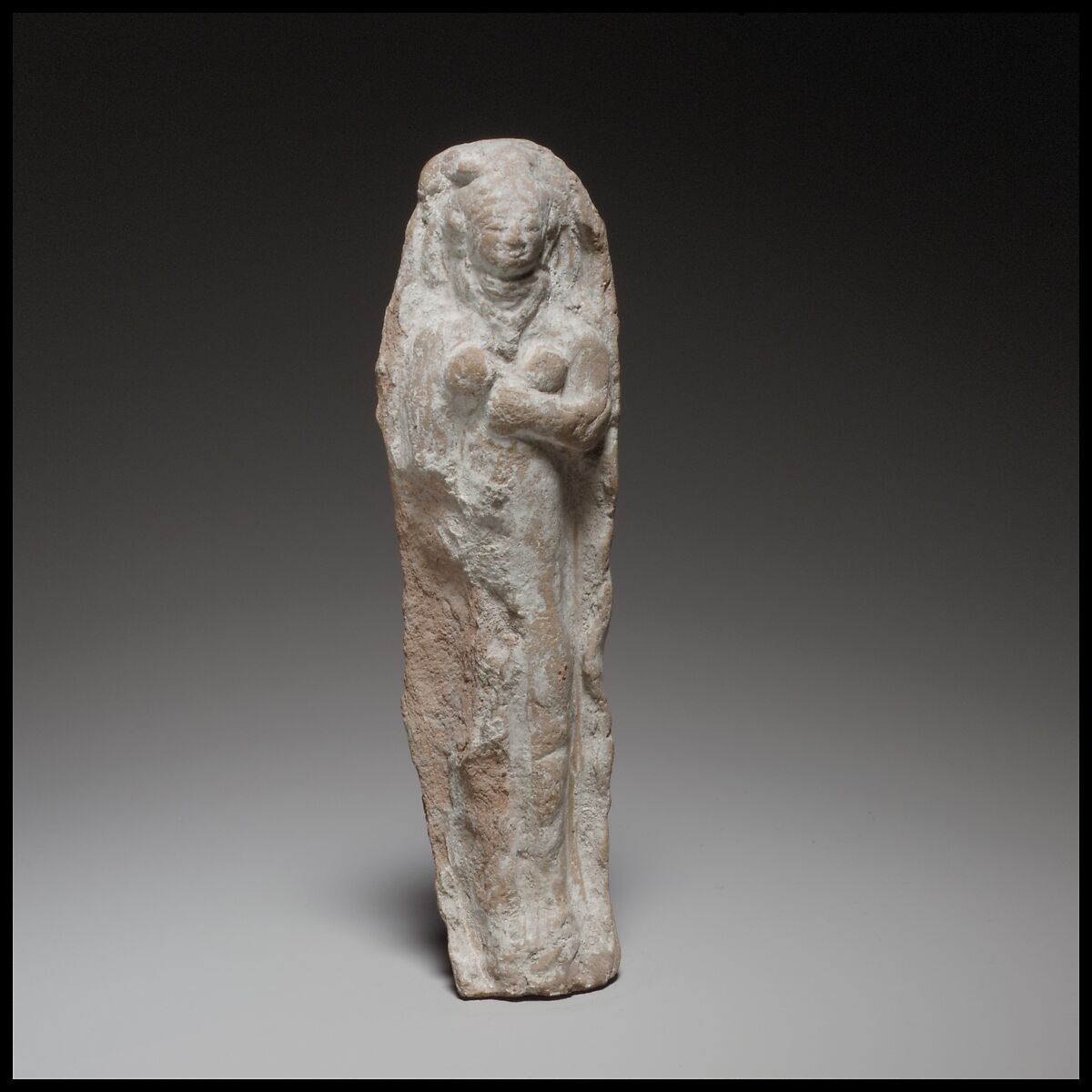 Standing female figurine, Terracotta, Cypriot 