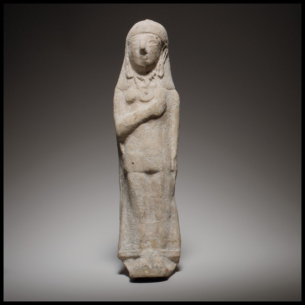 Terracotta statuette of a woman, Terracotta, Cypriot 