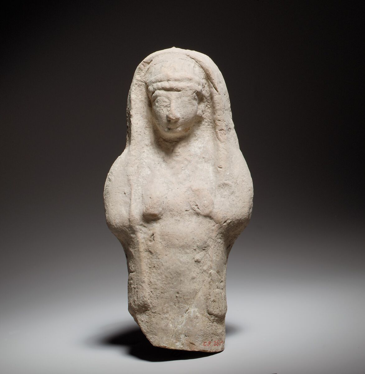 Standing female figurine, Terracotta, Cypriot 