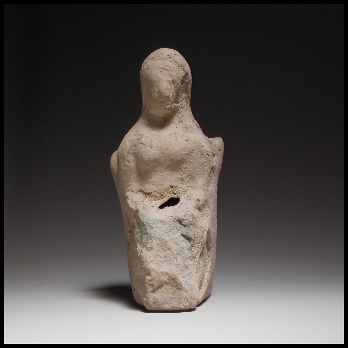 Seated female figurine, Terracotta, Cypriot 