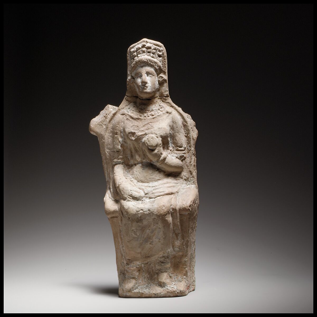 Terracotta figurine of a seated goddess, Terracotta, Cypriot