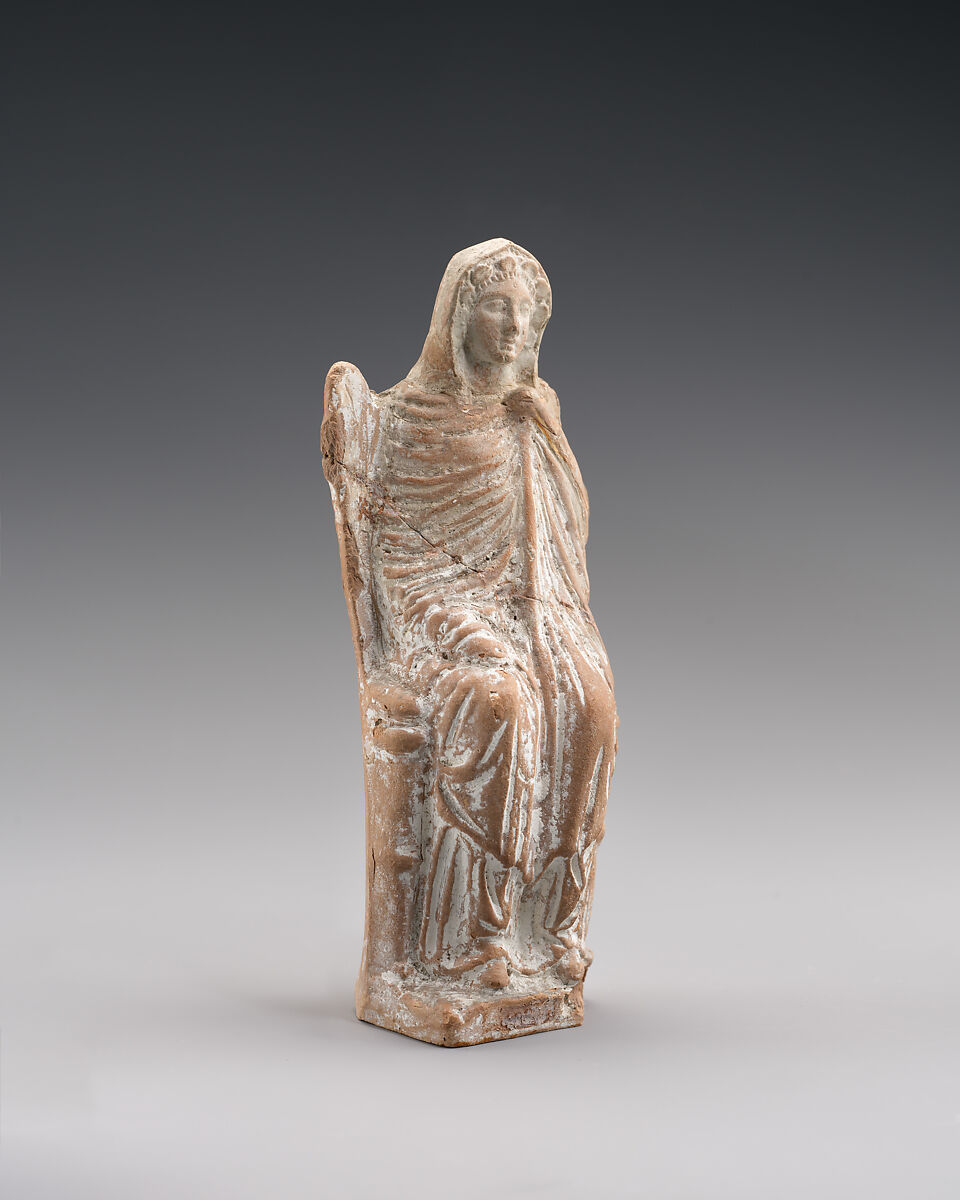 Terracotta statuette of a seated goddess, Terracotta, Cypriot