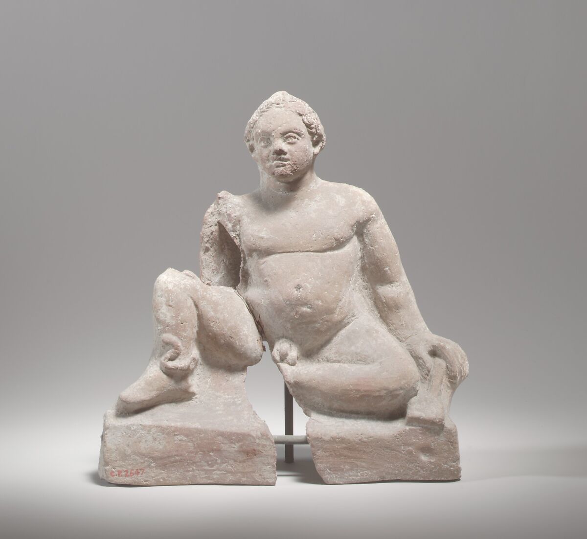 Seated boy, Terracotta, Cypriot 