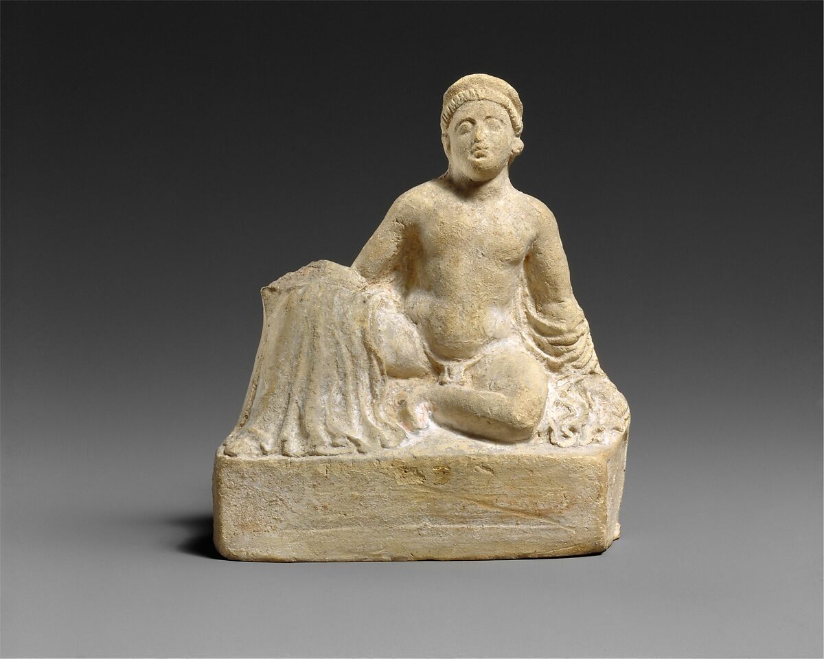 Terracotta statuette of a "temple boy", Terracotta, Cypriot 