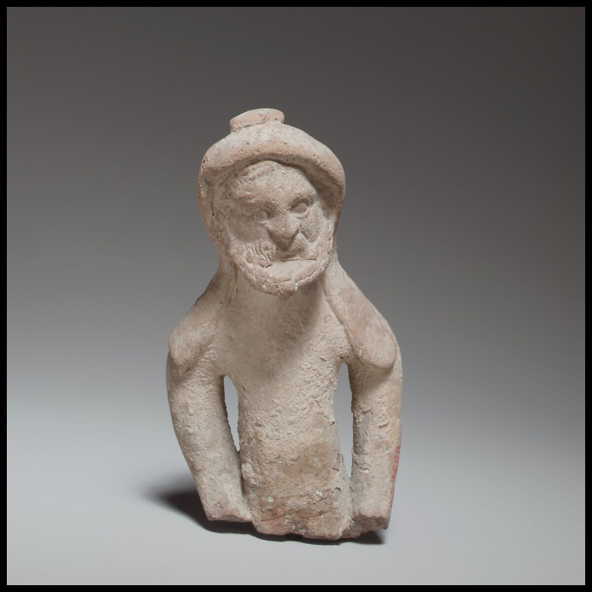 Terracotta statuette fragment of a male votary, Terracotta, Cypriot 