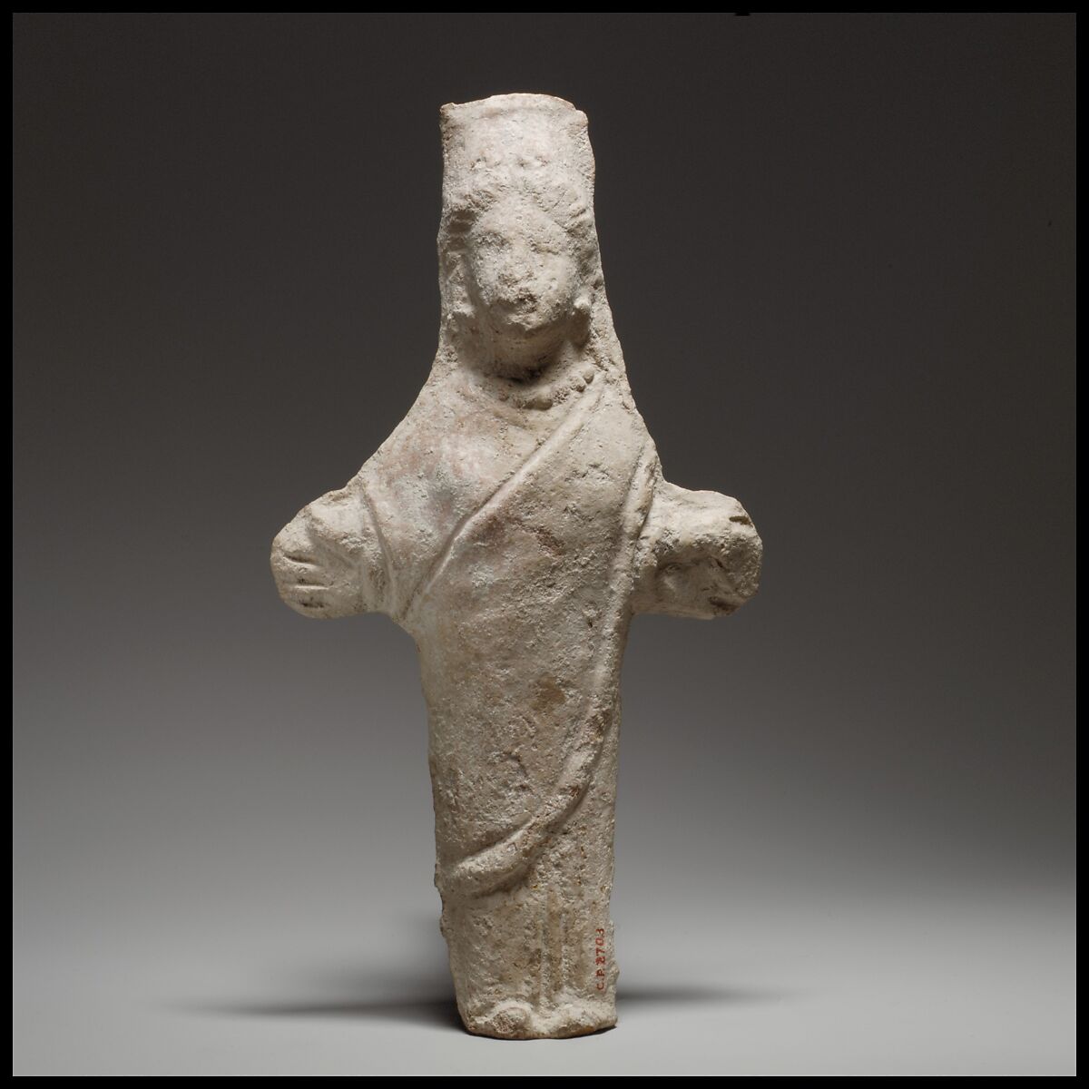 Standing female figurine (cruciform), Terracotta, Cypriot 