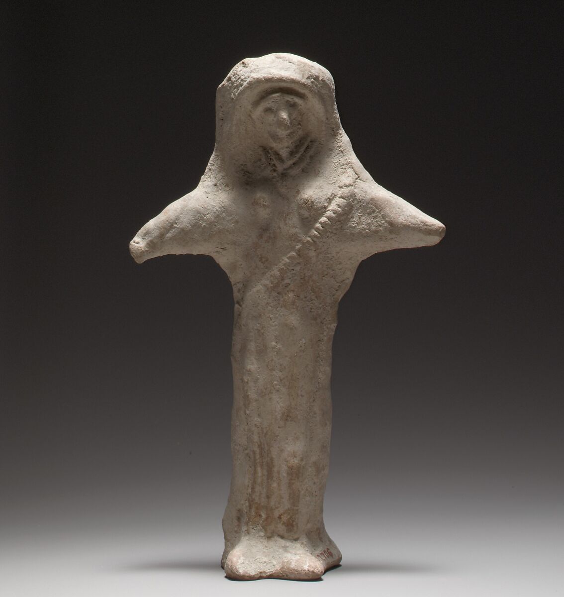 Standing female figurine (cruciform), Terracotta, Cypriot 