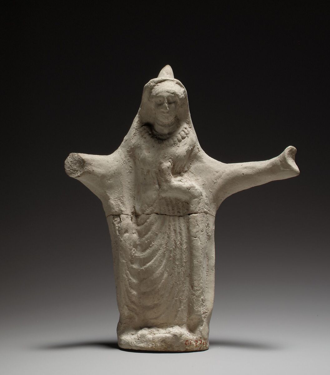 Terracotta statuette of a woman from a ring dance, Terracotta, Cypriot