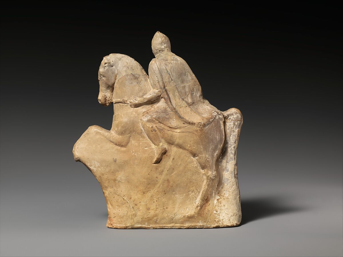 Terracotta statuette of a horseman, Terracotta, Cypriot