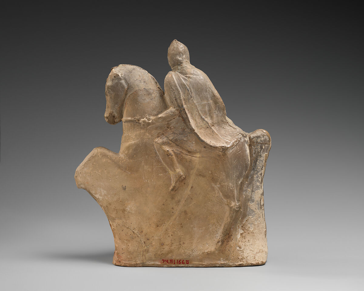 Terracotta statuette of a horseman, Terracotta, Cypriot
