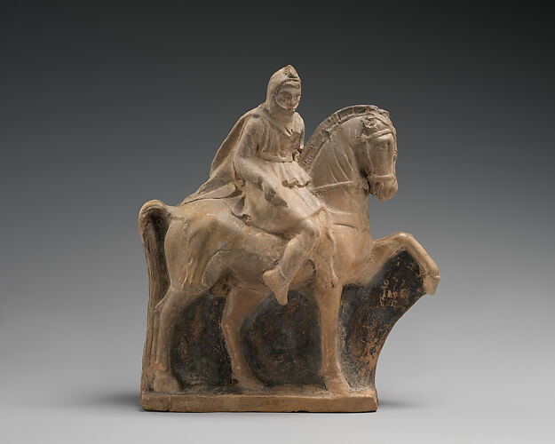 Terracotta statuette of a horseman