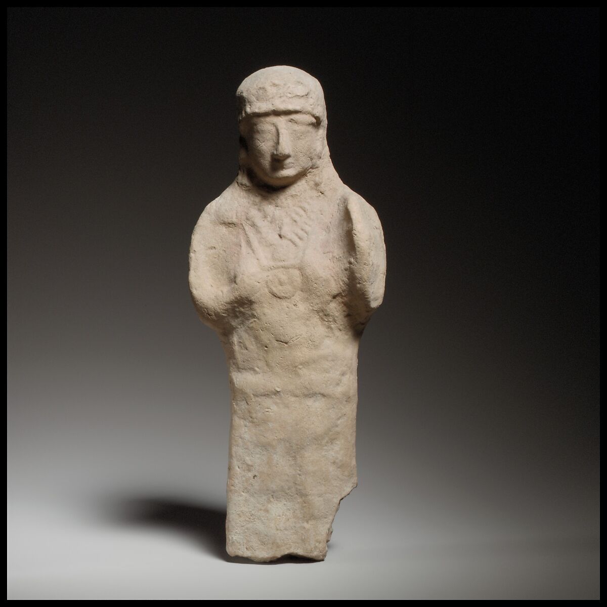 Standing female figurine, Terracotta, Cypriot 