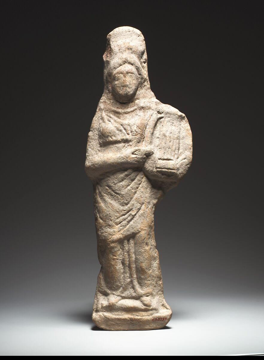 Standing female kithara player, Terracotta, Cypriot 