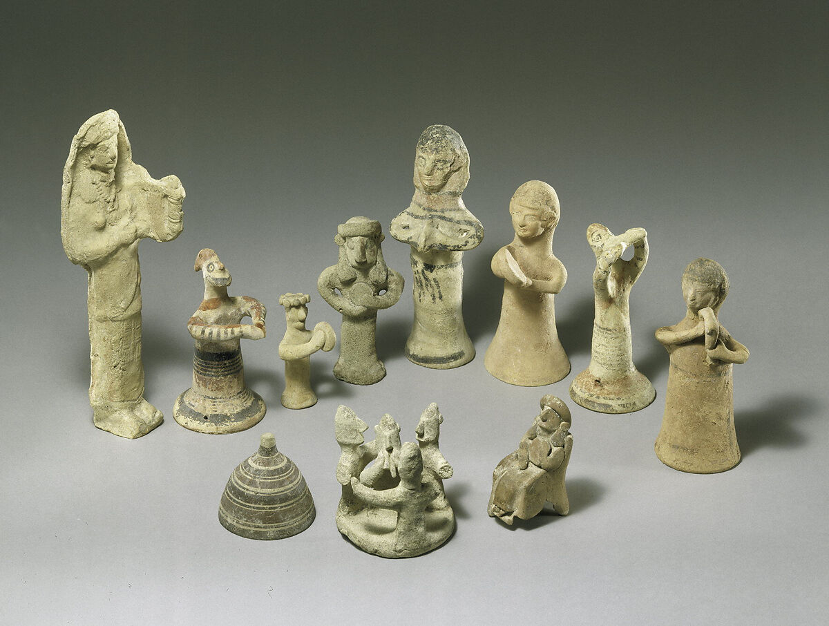 Standing tambourine player, Terracotta, Cypriot