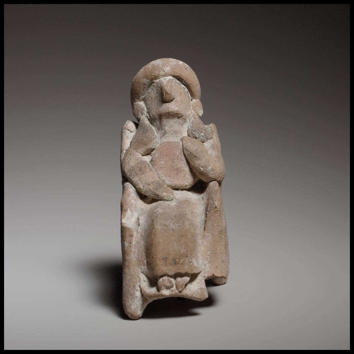 Seated female figurine, Terracotta, Cypriot 