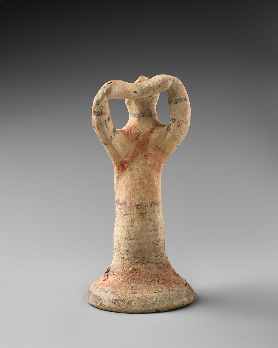 Terracotta statuette of a male flute-player, Terracotta, Cypriot