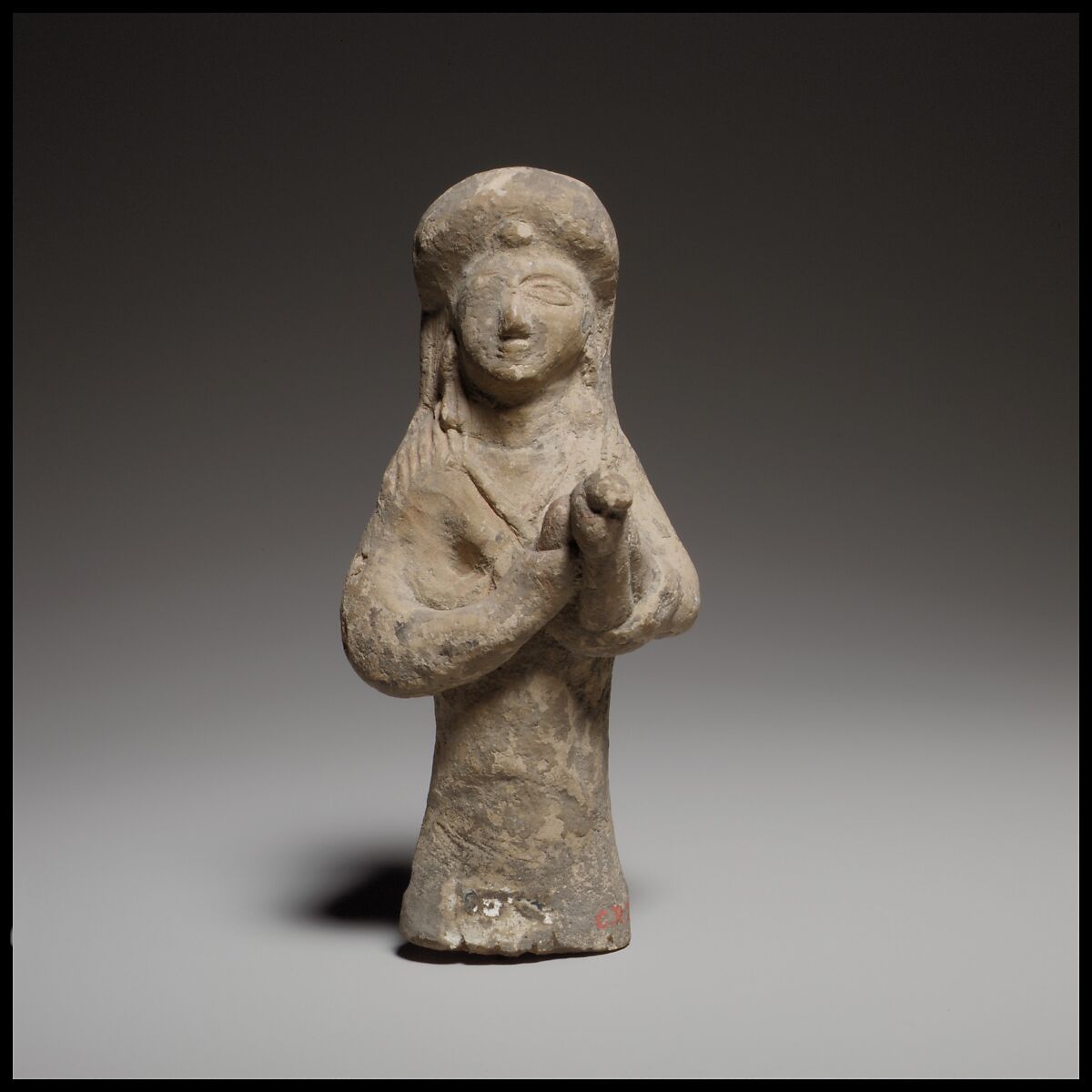Standing female lyre player, Terracotta, Cypriot 